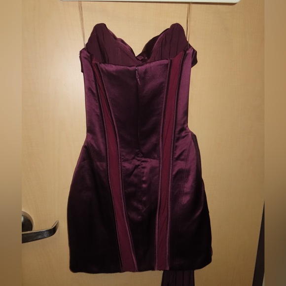 House of CB 'Loubella' Mulberry Strapless Corset Dress burgundy wine size S - Picture 3 of 3